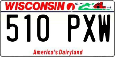 WI license plate 510PXW