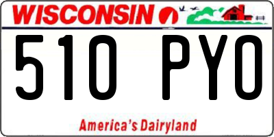 WI license plate 510PYO