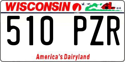 WI license plate 510PZR