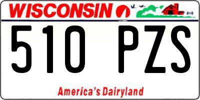 WI license plate 510PZS