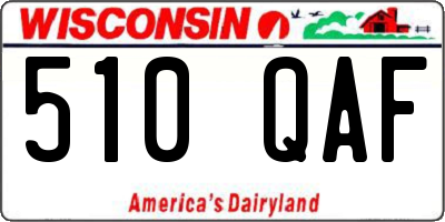WI license plate 510QAF
