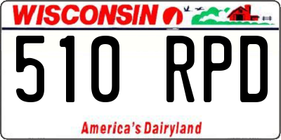 WI license plate 510RPD