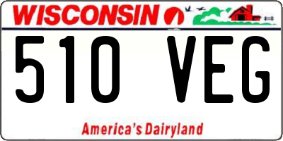 WI license plate 510VEG