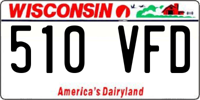 WI license plate 510VFD