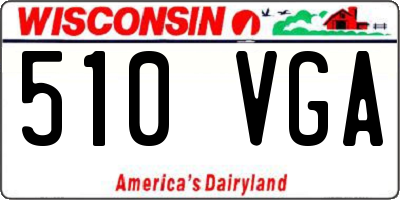 WI license plate 510VGA