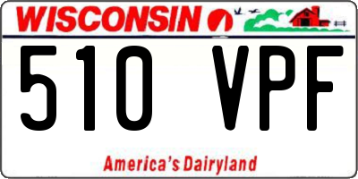 WI license plate 510VPF