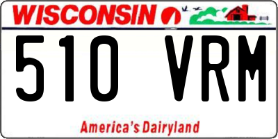 WI license plate 510VRM