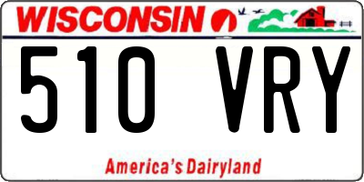WI license plate 510VRY