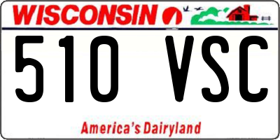 WI license plate 510VSC
