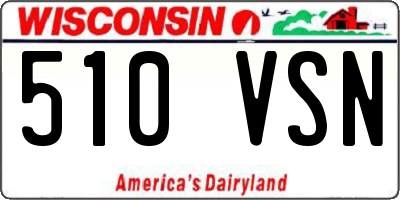 WI license plate 510VSN