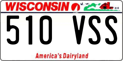 WI license plate 510VSS
