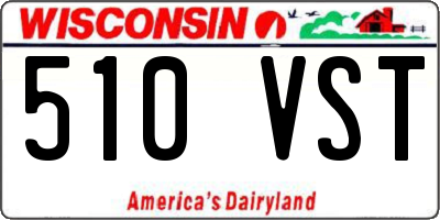 WI license plate 510VST
