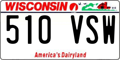WI license plate 510VSW