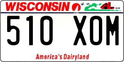 WI license plate 510XOM