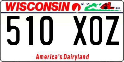 WI license plate 510XOZ