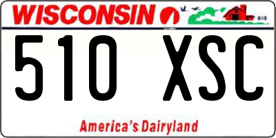 WI license plate 510XSC