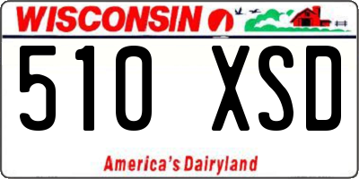 WI license plate 510XSD