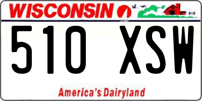 WI license plate 510XSW