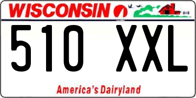 WI license plate 510XXL