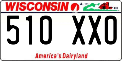 WI license plate 510XXO