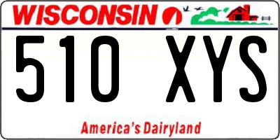 WI license plate 510XYS