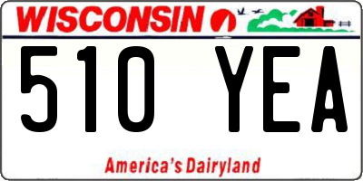WI license plate 510YEA