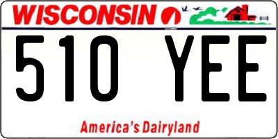 WI license plate 510YEE