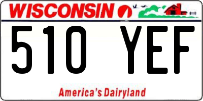 WI license plate 510YEF