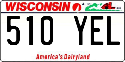 WI license plate 510YEL