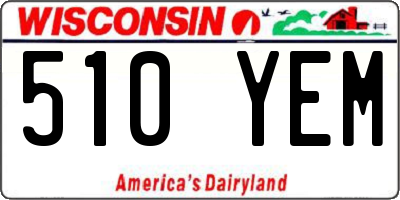 WI license plate 510YEM