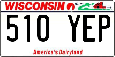 WI license plate 510YEP