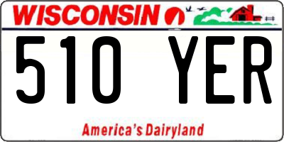 WI license plate 510YER