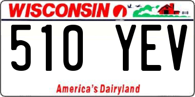 WI license plate 510YEV
