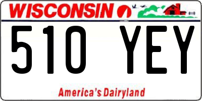 WI license plate 510YEY