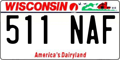 WI license plate 511NAF
