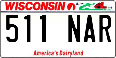 WI license plate 511NAR