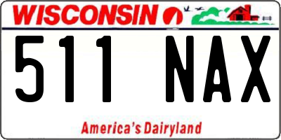 WI license plate 511NAX
