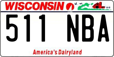 WI license plate 511NBA