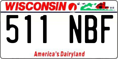 WI license plate 511NBF