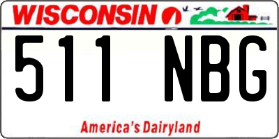 WI license plate 511NBG