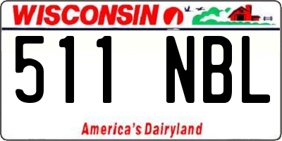 WI license plate 511NBL