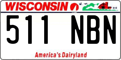 WI license plate 511NBN