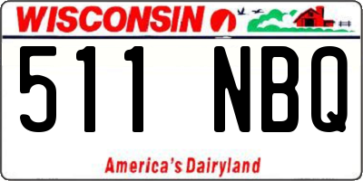 WI license plate 511NBQ