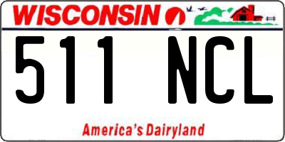 WI license plate 511NCL