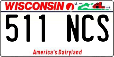WI license plate 511NCS