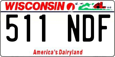 WI license plate 511NDF