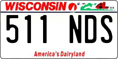 WI license plate 511NDS
