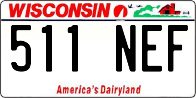 WI license plate 511NEF