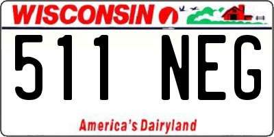 WI license plate 511NEG