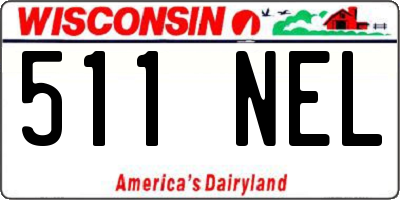WI license plate 511NEL